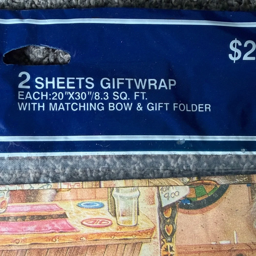 5/$25 VINTAGE Birthday Wrapping Paper Dog in Bar